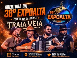 36ª Expoalta começa nesta quarta-feira com rodeio e show da banda Traia Véia